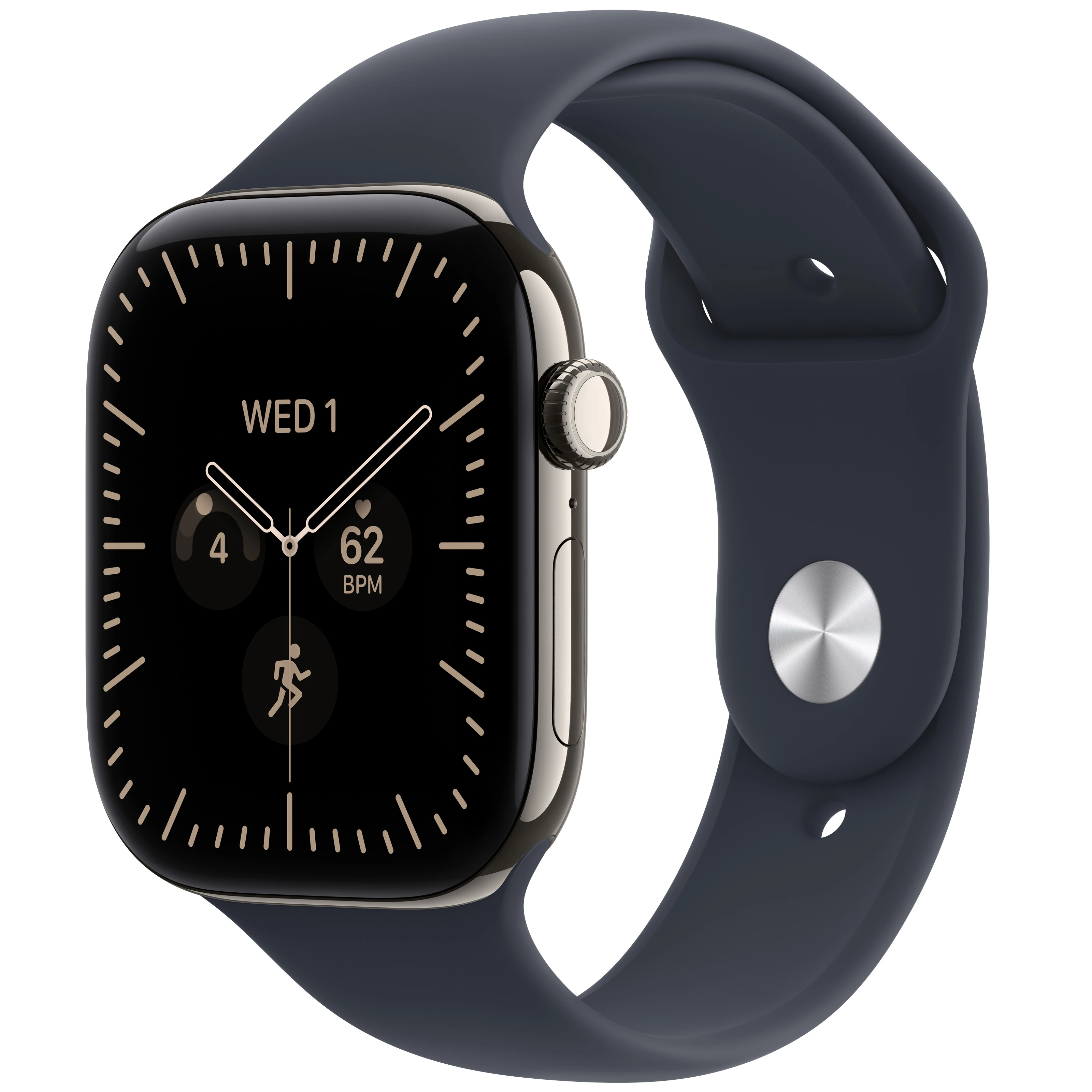 Смарт-часы Apple Watch Series 12 GPS + eSIM 42mm Natural Titanium Case with Navy Bluey Sport Band - S/M