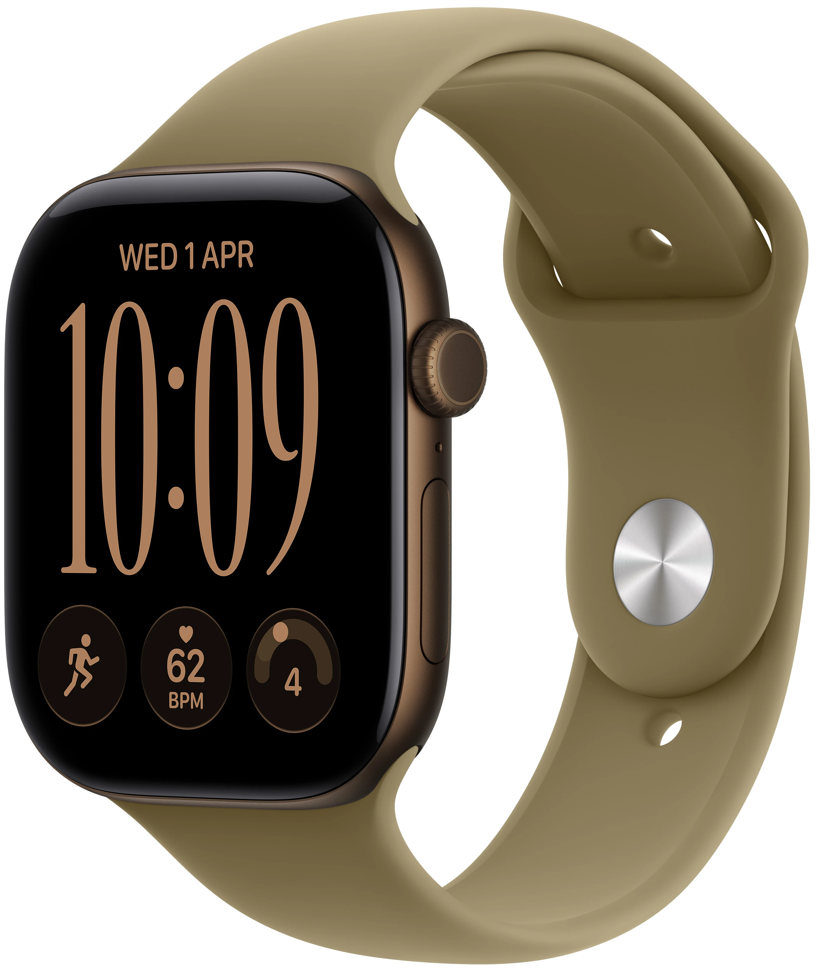 Смарт-часы Apple Watch Series 12 GPS 46mm Dark Bronze Aluminium Case with Olive Sport Band - M/L