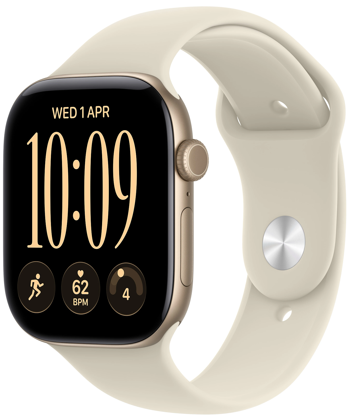 Смарт-годинник Apple Watch Series 12 GPS 46mm Light Gold Aluminium Case with Sand Sport Band - S/M