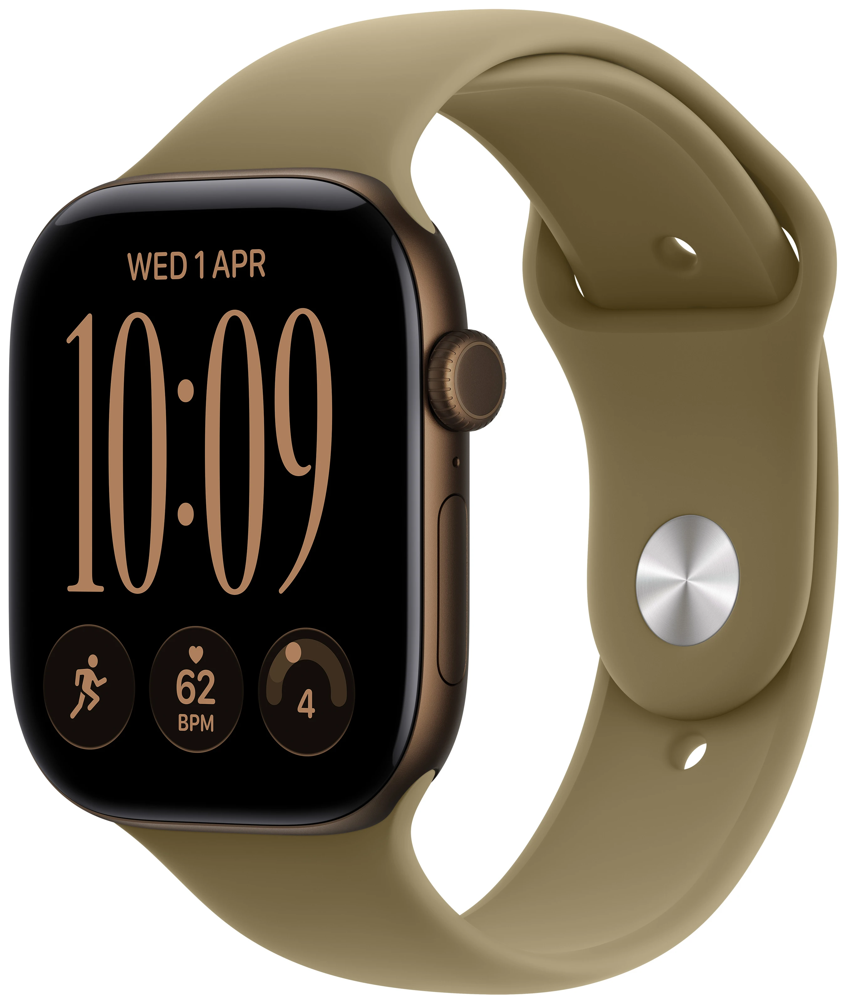 Смарт-часы Apple Watch Series 12 GPS + eSIM 46mm Dark Bronze Aluminium Case with Olive Sport Band - S/M