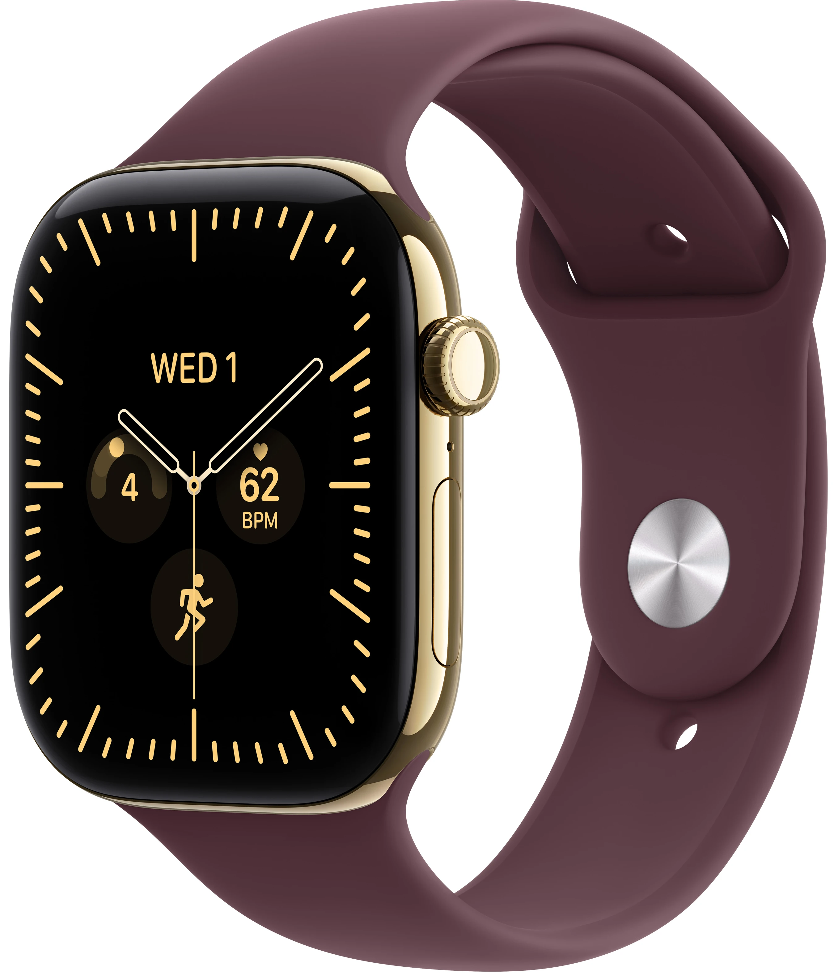 Смарт-часы Apple Watch Series 12 GPS + eSIM 42mm Radiant Gold Titanium Case with Burgundy Sport Band - S/M