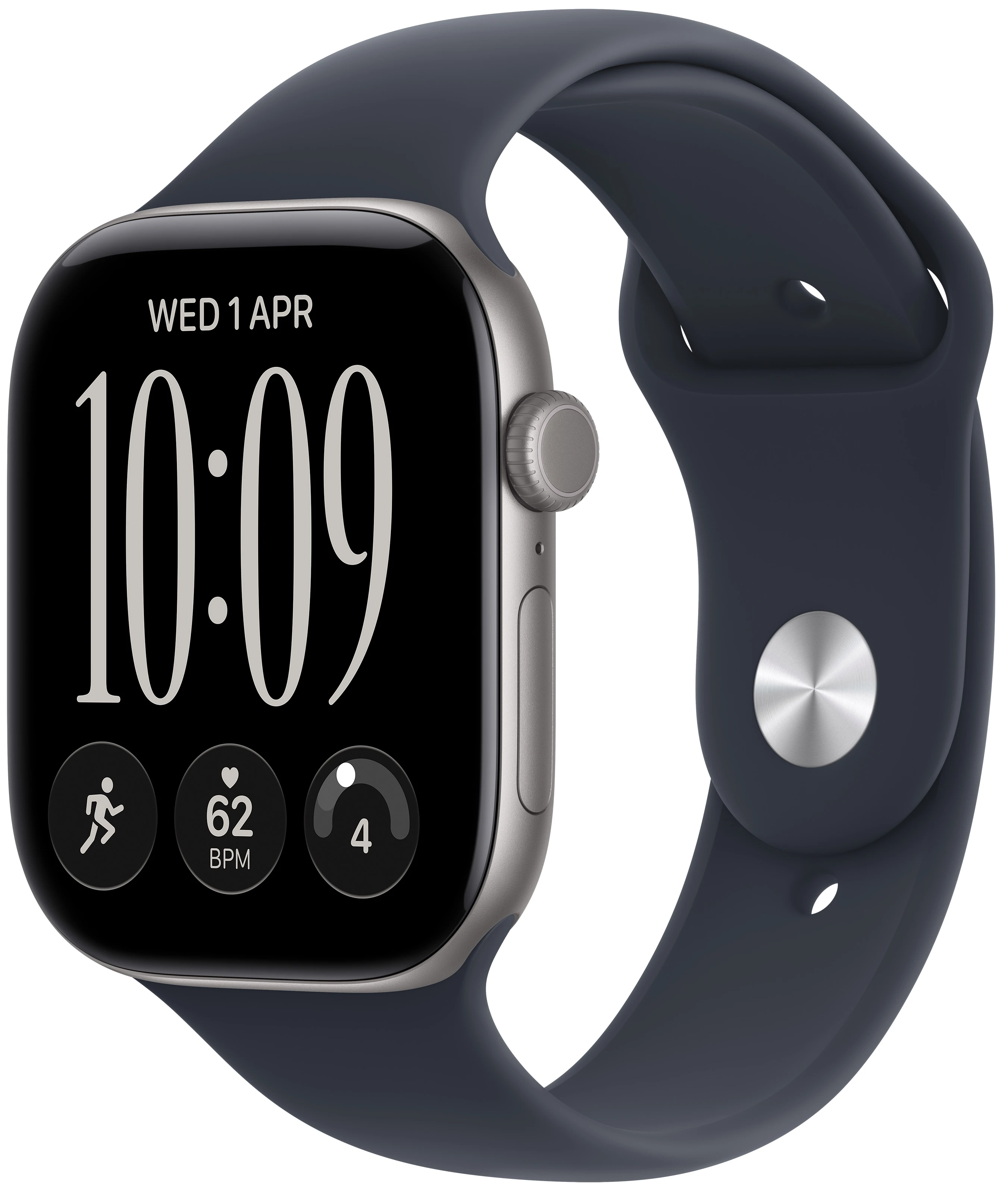 Смарт-годинник Apple Watch Series 12 GPS 46mm Space Grey Aluminium Case with Navy Blue Sport Band - S/M