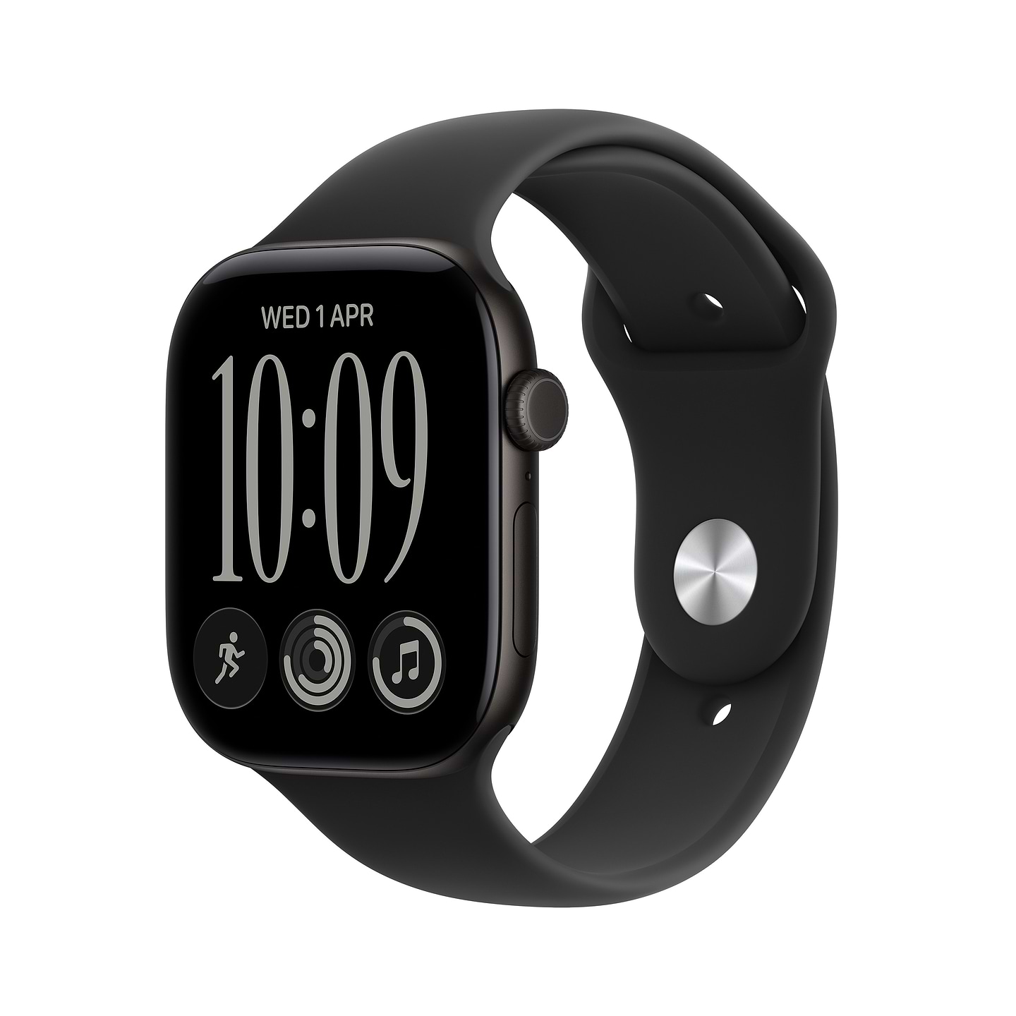 Смарт-часы Apple Watch Series 12 GPS 42mm Black Aluminium Case with Black Sport Band - M/L