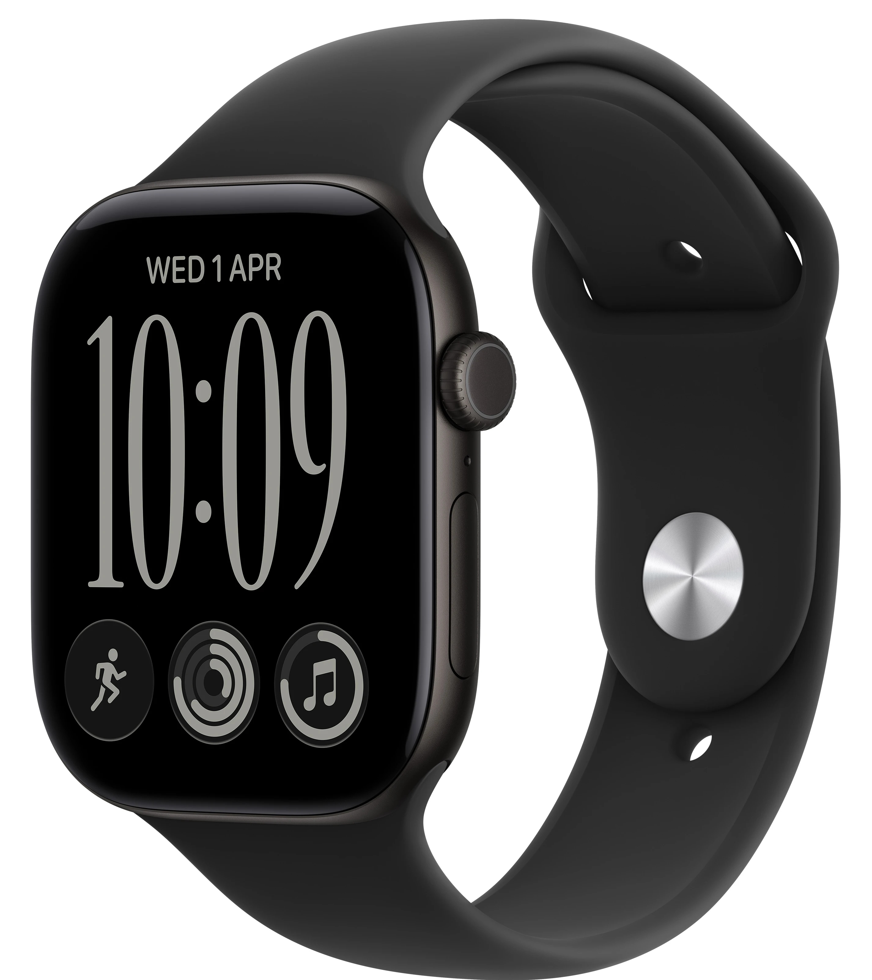 Смарт-часы Apple Watch Series 12 GPS 42mm Black Aluminium Case with Black Sport Band - S/M