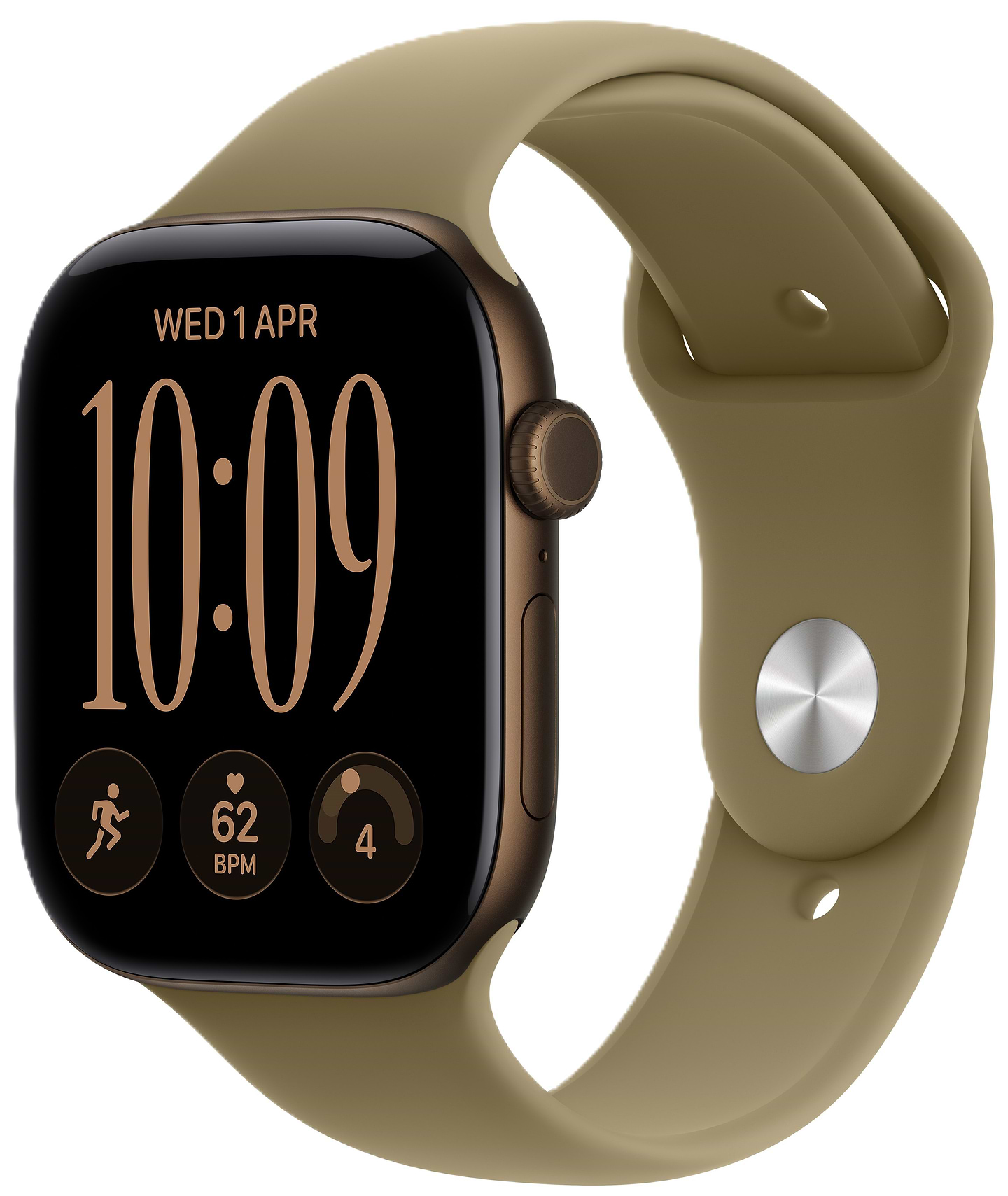 Смарт-годинник Apple Watch Series 12 GPS 42mm Dark Bronze Aluminium Case with Olive Sport Band - M/L