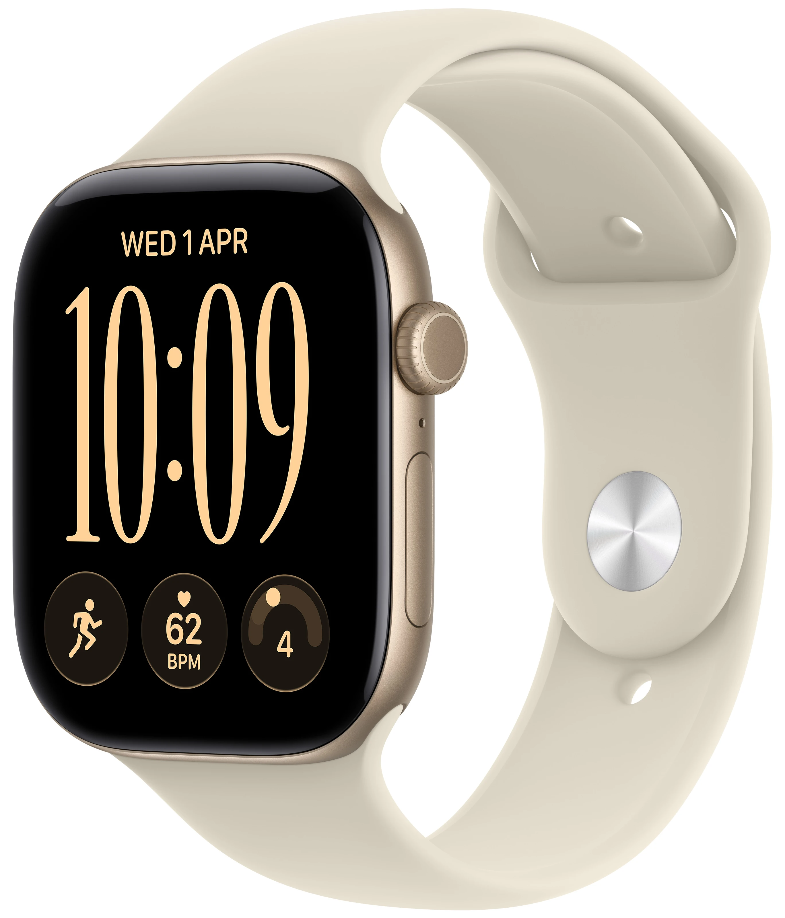 Смарт-часы Apple Watch Series 12 GPS 46mm Light Gold Aluminium Case with Sand Sport Band - M/L