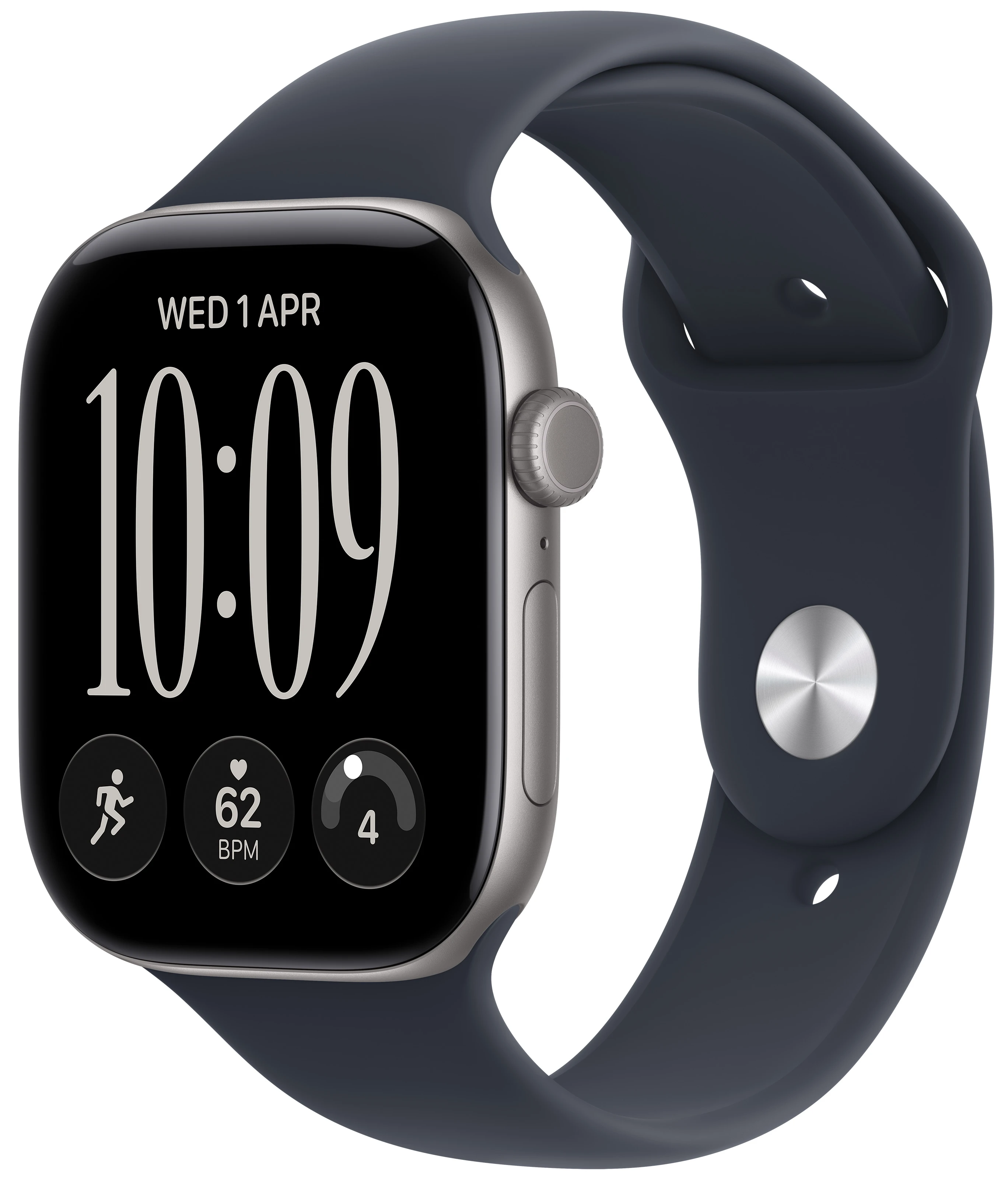 Смарт-часы Apple Watch Series 12 GPS + eSIM 42mm Space Gray Aluminium Case with Navy Blue Sport Band - M/L