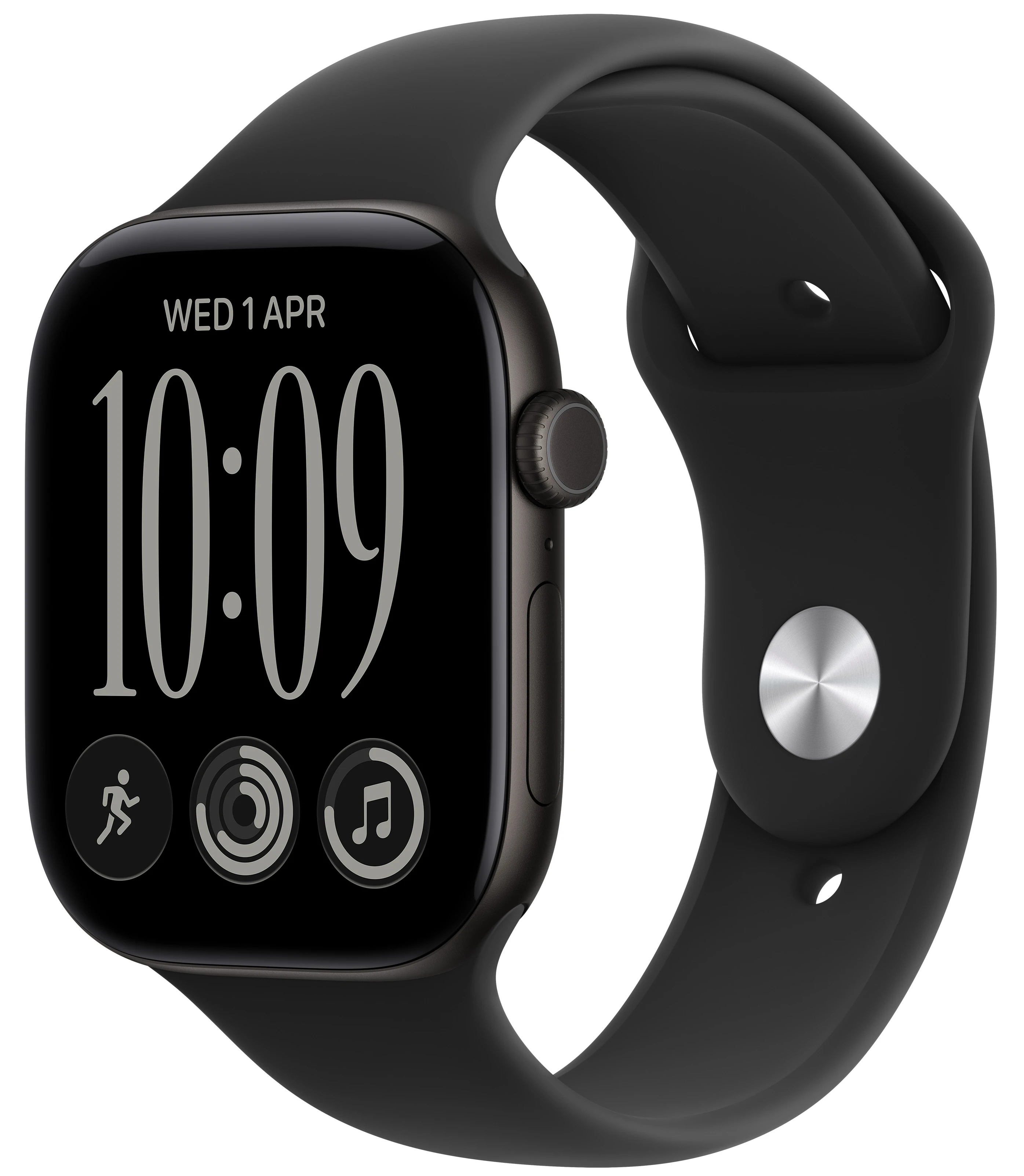 Смарт-часы Apple Watch Series 12 GPS + eSIM 42mm Black Aluminium Case with Black Sport Band - S/M