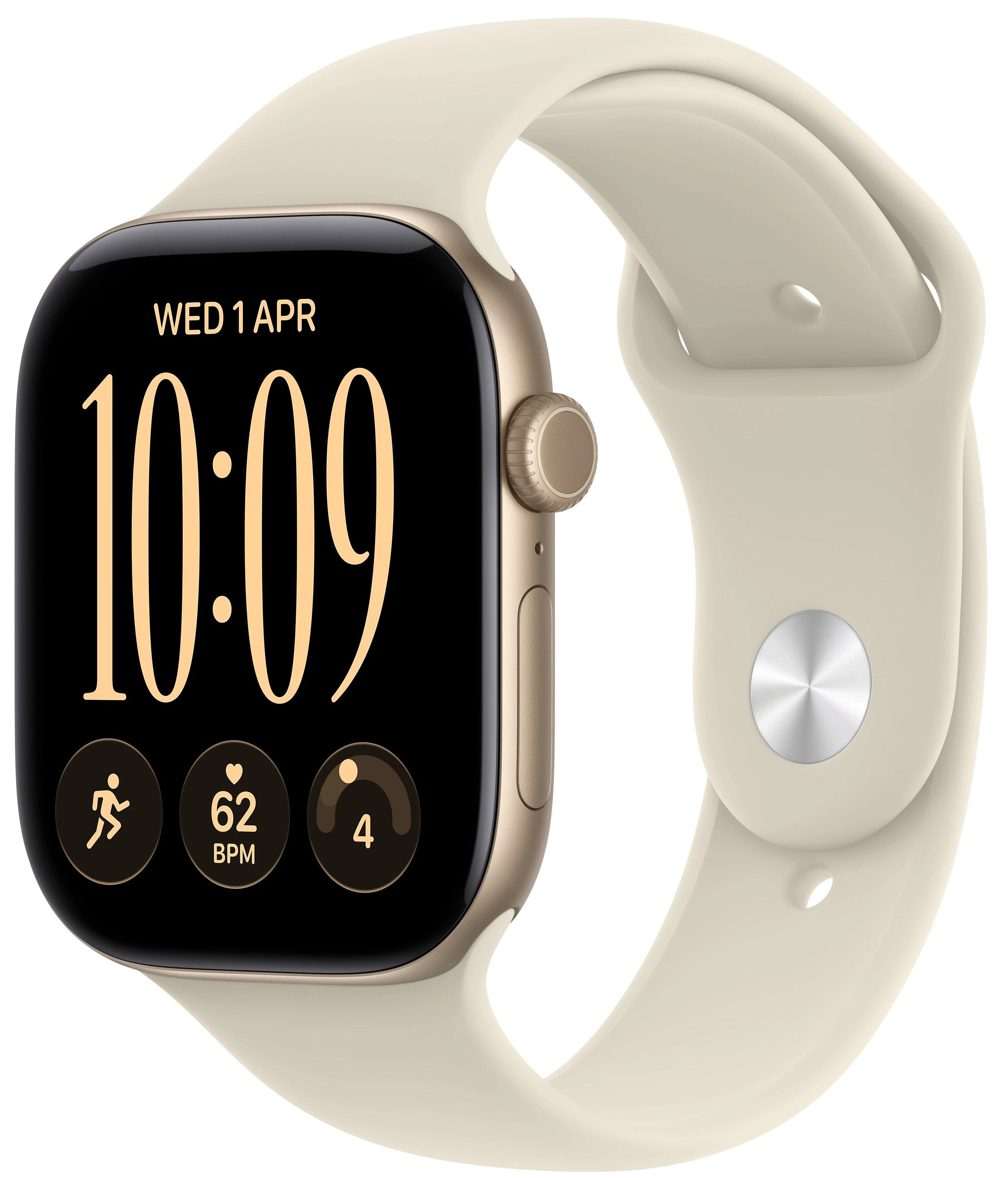 Смарт-годинник Apple Watch Series 12 GPS + eSIM 46mm Light Gold Aluminium Case with Sand Sport Band - S/M