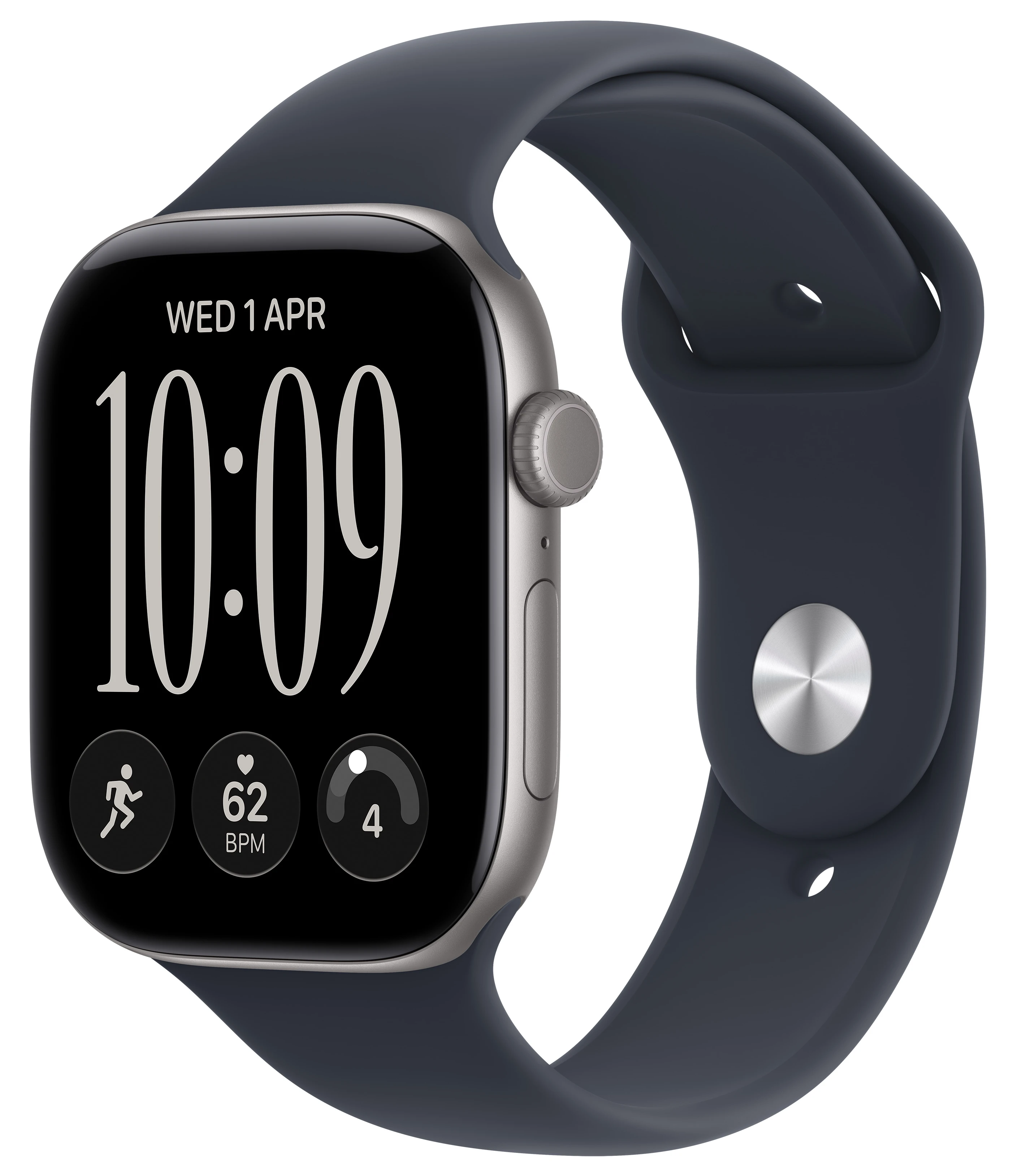 Смарт-годинник Apple Watch Series 12 GPS + eSIM 46mm Space Grey Aluminium Case with Navy Blue Sport Band - S/M