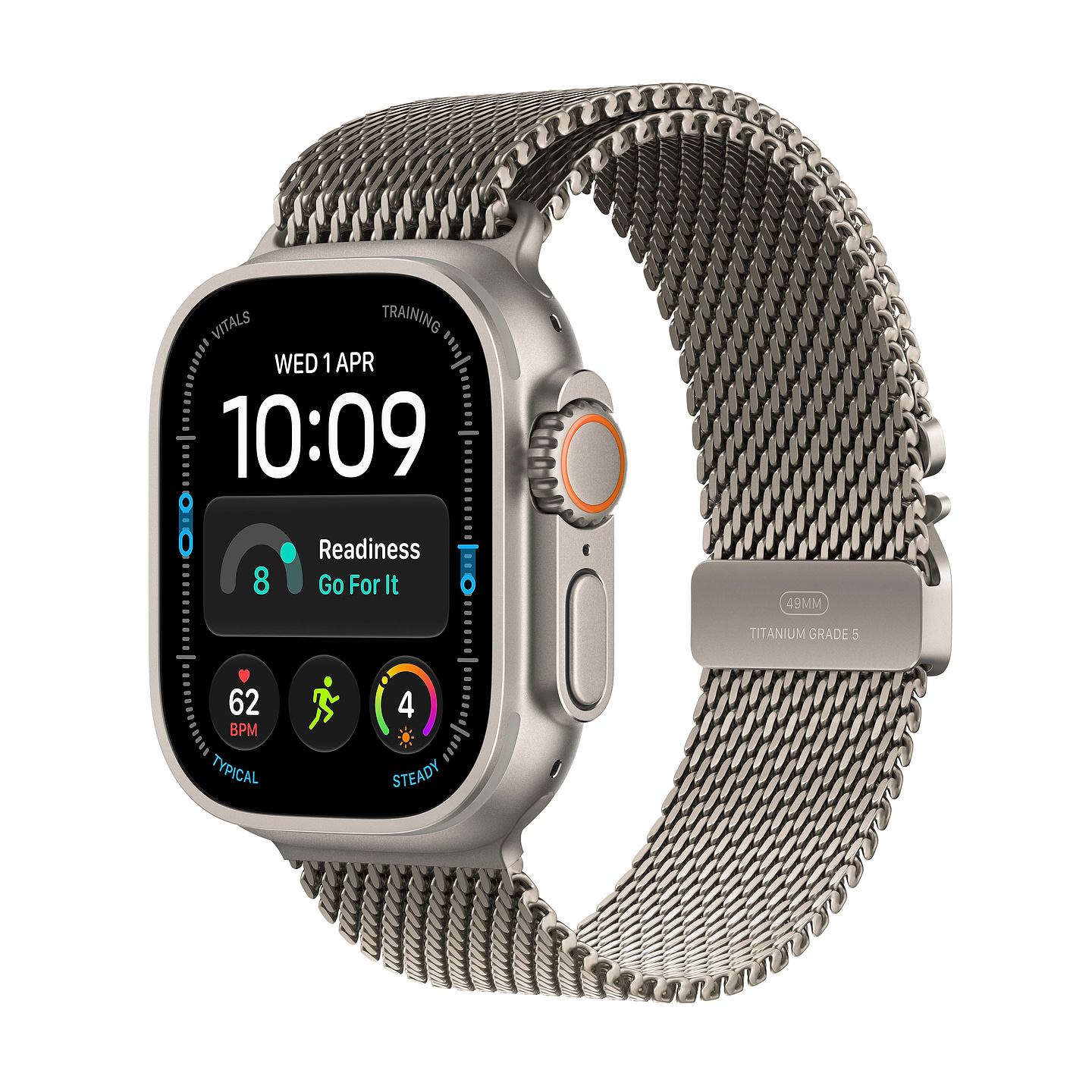Смарт-годинник Apple Watch Ultra 4 GPS + eSIM 49mm Natural Titanium Case with Natural Titanium Milanese Loop - L