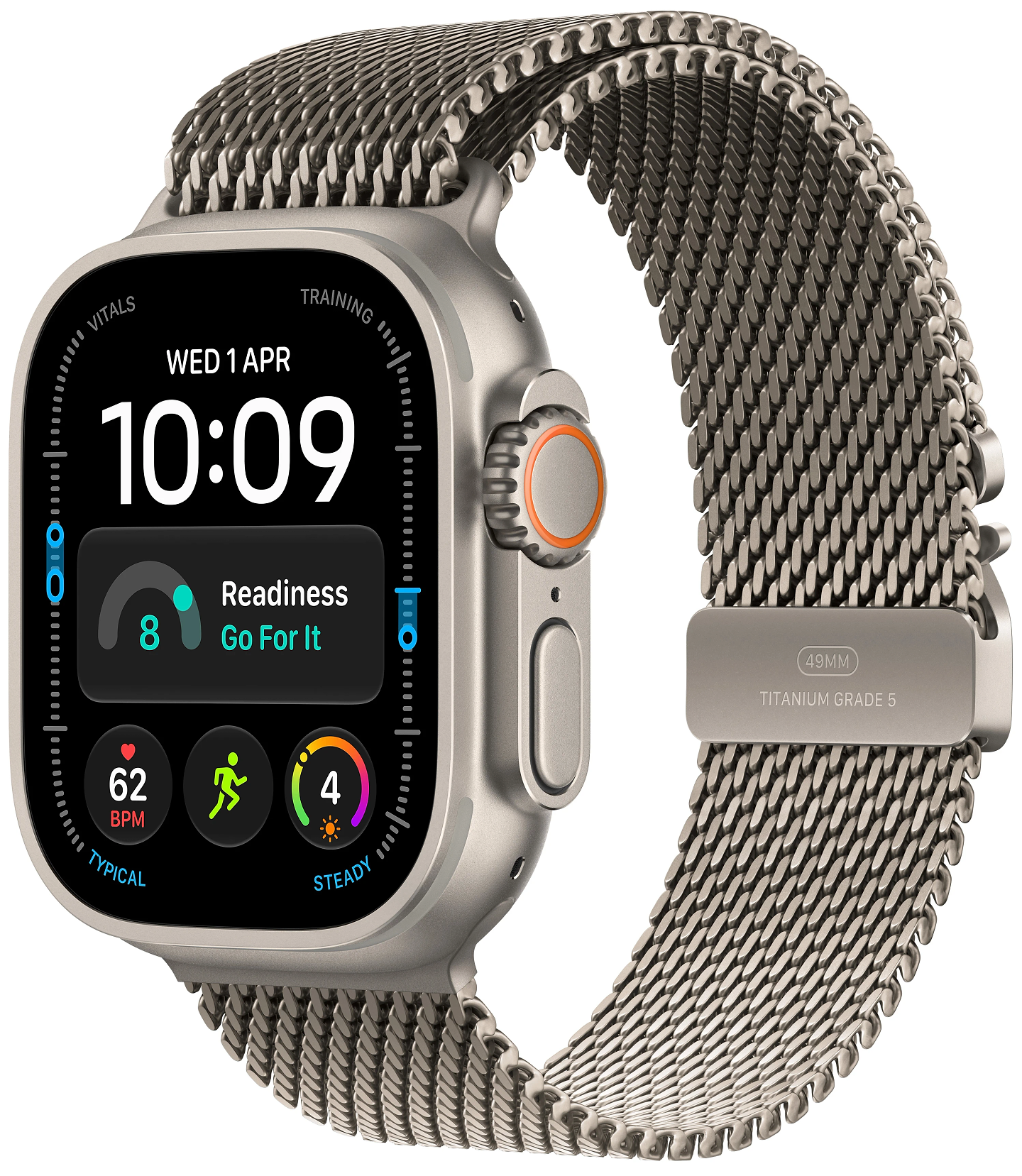Смарт-годинник Apple Watch Ultra 4 GPS + eSIM 49mm Natural Titanium Case with Natural Titanium Milanese Loop - S