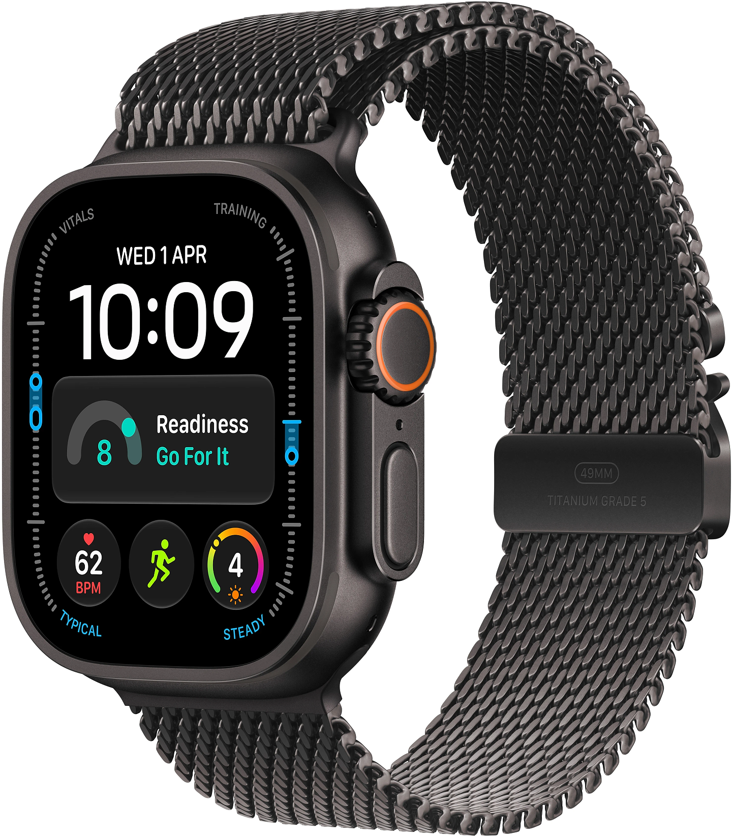 Смарт-часы Apple Watch Ultra 4 GPS + eSIM 49mm Black Titanium Case with Black Titanium Milanese Loop - M