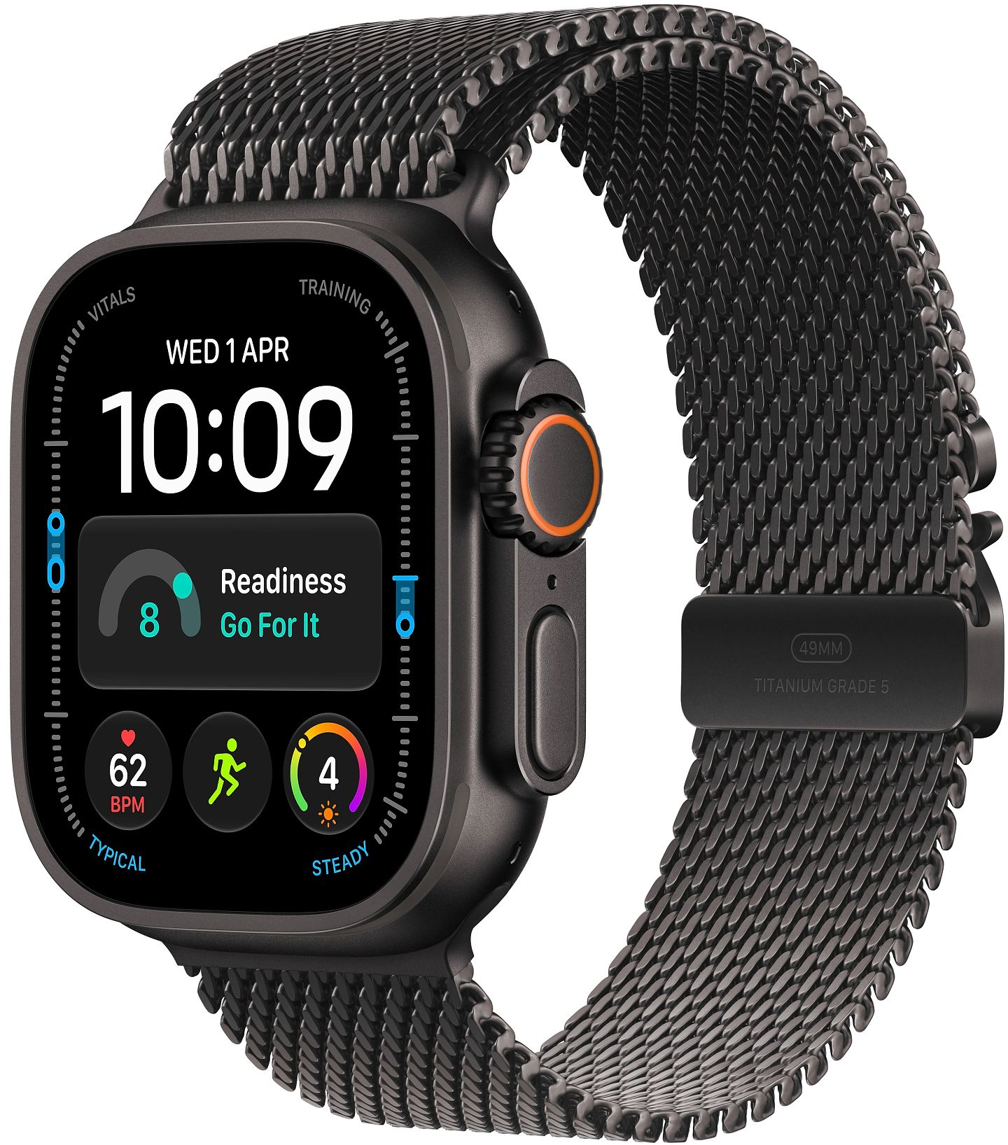 Смарт-годинник Apple Watch Ultra 4 GPS + eSIM 49mm Black Titanium Case with Black Titanium Milanese Loop - L