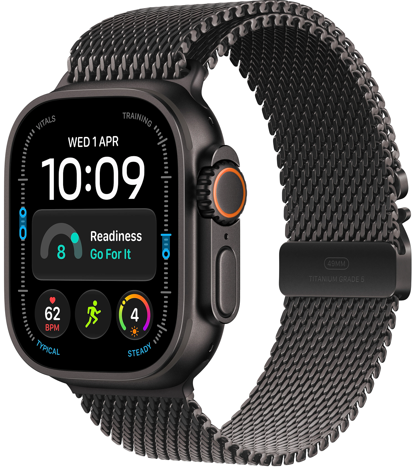 Смарт-годинник Apple Watch Ultra 4 GPS + eSIM 49mm Black Titanium Case with Black Titanium Milanese Loop - S
