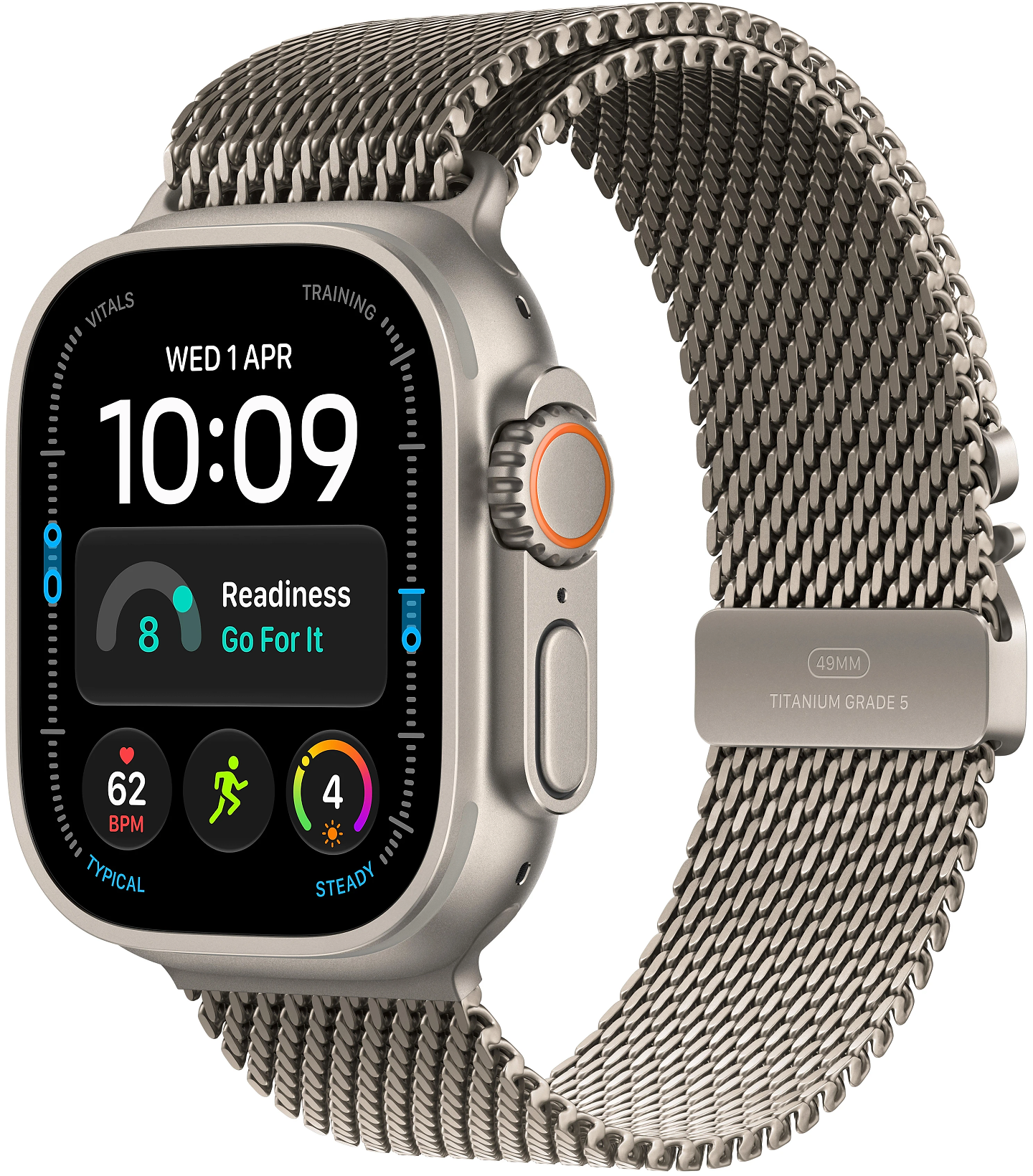 Смарт-часы Apple Watch Ultra 4 GPS + eSIM 49mm Natural Titanium Case with Natural Titanium Milanese Loop - M
