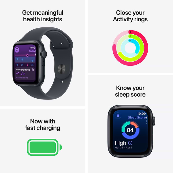 Фото - Смарт-годинник Apple Watch SE 3 GPS 40mm Midnight Aluminium Case with Midnight Sport Band - M/L