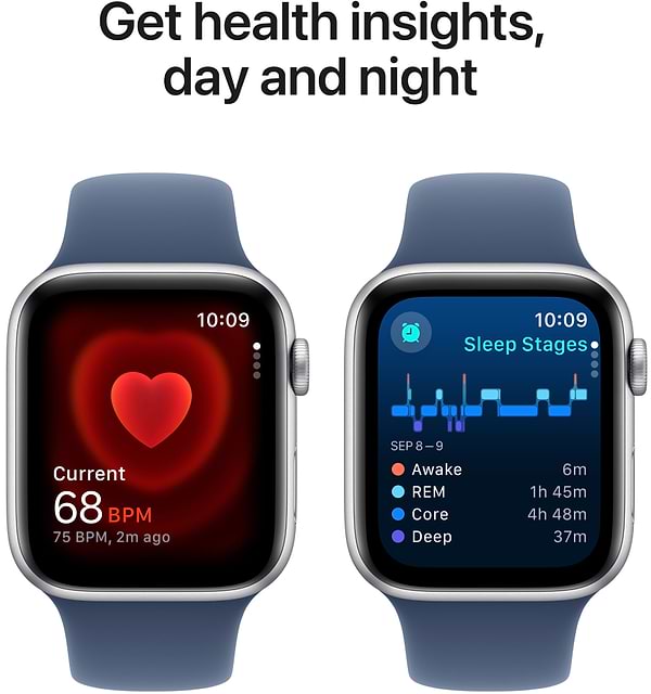 Фото - Смарт-годинник Apple Watch SE GPS 44mm Silver Aluminium Case with Denim Sport Band - M/L