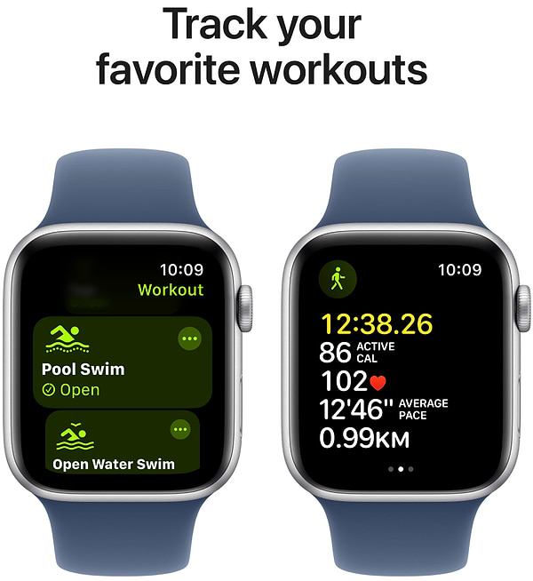 Фото - Смарт-годинник Apple Watch SE GPS 44mm Silver Aluminium Case with Denim Sport Band - M/L