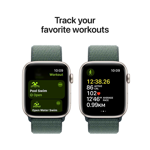 Фото - Смарт-годинник Apple Watch SE GPS 40mm Starlight Aluminium Case with Lake Green Sport Loop