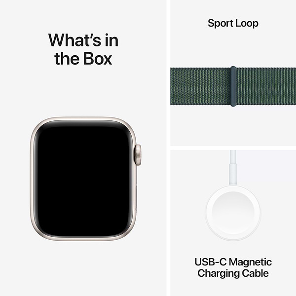 Фото - Смарт-годинник Apple Watch SE GPS 40mm Starlight Aluminium Case with Lake Green Sport Loop