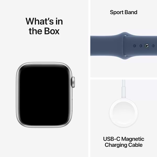 Фото - Смарт-годинник Apple Watch SE GPS + eSIM 40mm Silver Aluminium Case with Denim Sport Band - S/M