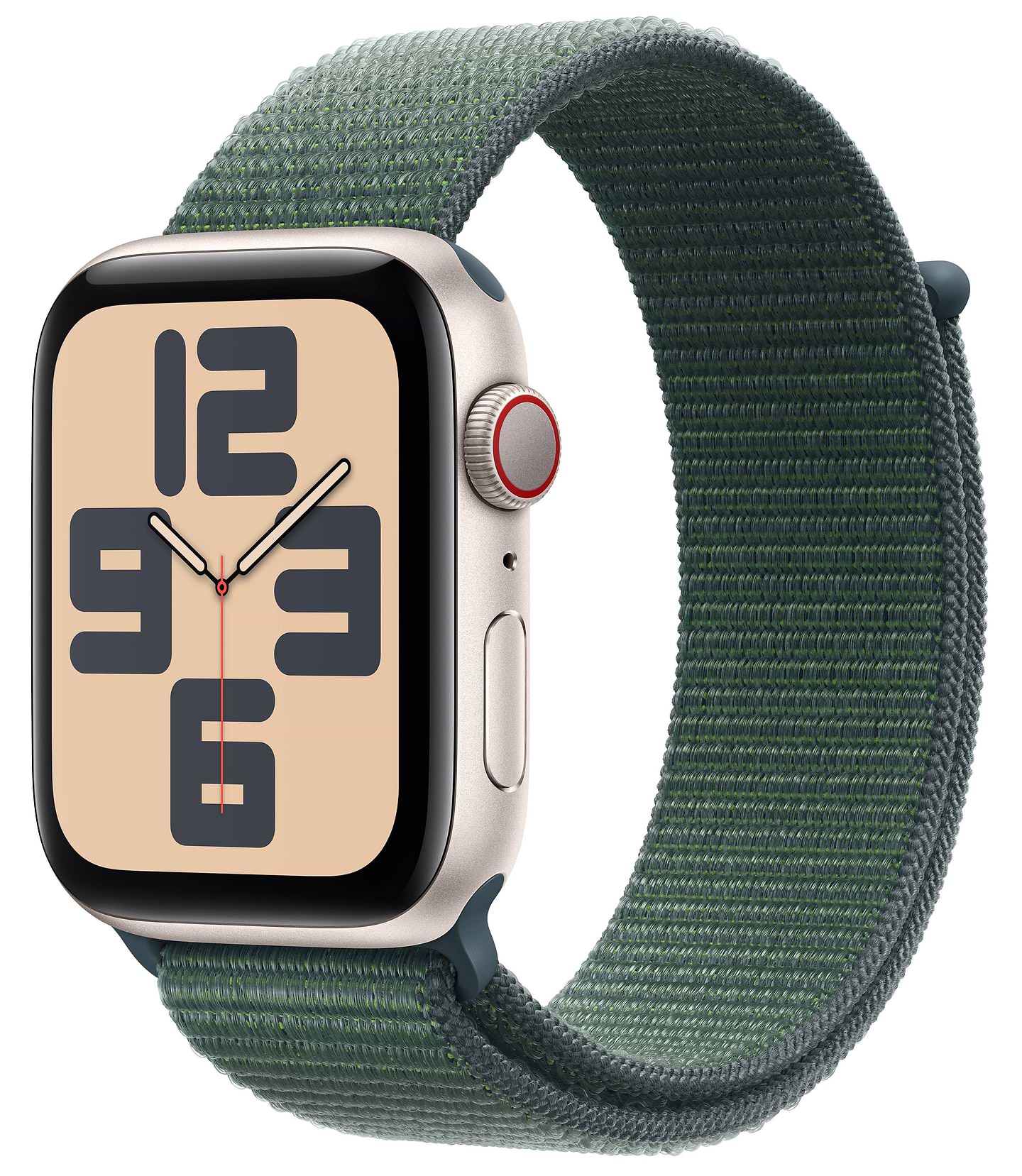 Смарт-часы Apple Watch SE GPS + eSIM 40mm Starlight Aluminium Case with Lake Green Sport Loop - Фото 1