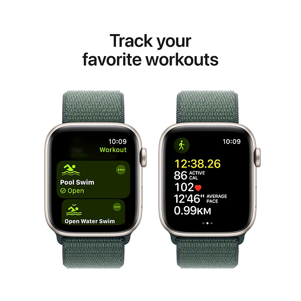 Фото - Смарт-часы Apple Watch SE GPS 44mm Starlight Aluminium Case with Lake Green Sport Loop