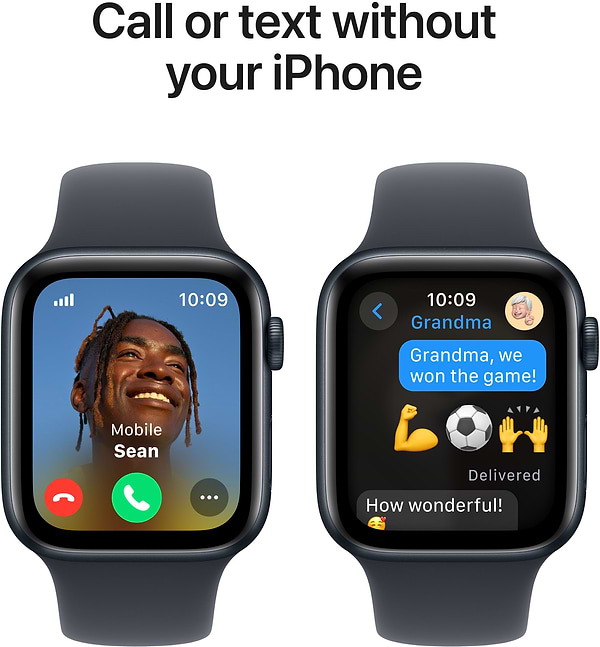 Фото - Смарт-годинник Apple Watch SE GPS + eSIM 44mm Midnight Aluminium Case with Midnight Sport Band - M/L