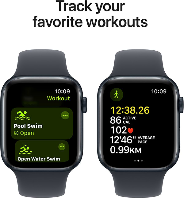 Фото - Смарт-годинник Apple Watch SE GPS + eSIM 44mm Midnight Aluminium Case with Midnight Sport Band - M/L