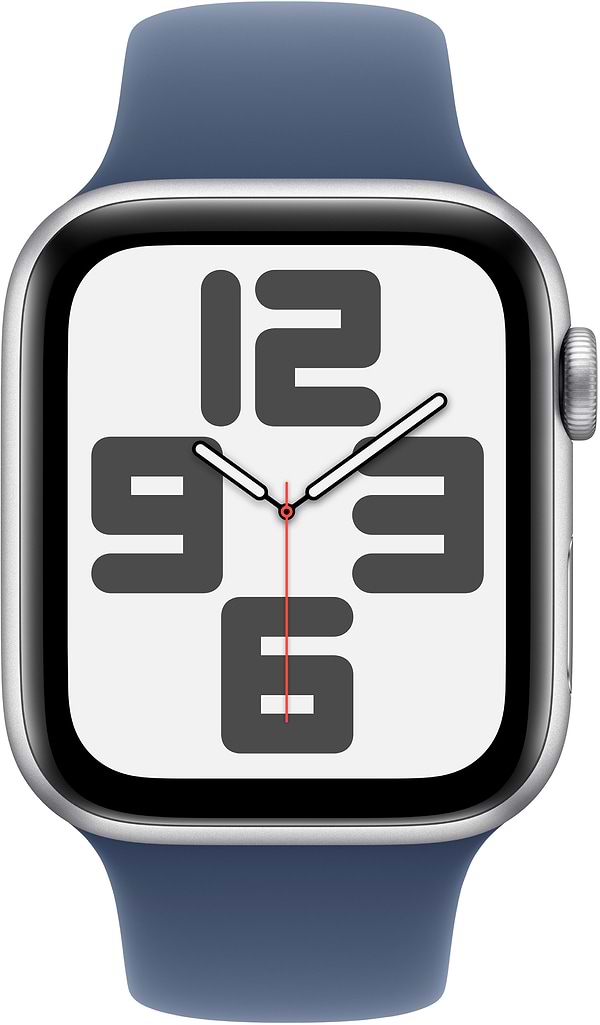 Фото - Смарт-годинник Apple Watch SE GPS + eSIM 44mm Silver Aluminium Case with Denim Sport Band - M/L