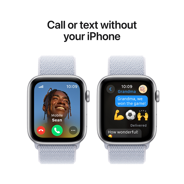 Фото - Смарт-годинник Apple Watch SE GPS + eSIM 40mm Silver Aluminium Case with Blue Cloud Sport Loop