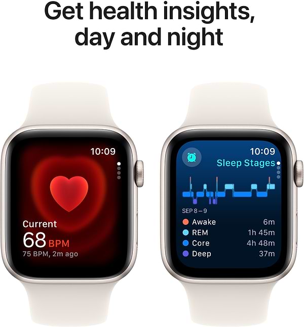 Фото - Смарт-годинник Apple Watch SE GPS + eSIM 44mm Starlight Aluminium Case with Starlight Sport Band - M/L