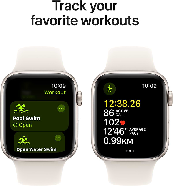 Фото - Смарт-годинник Apple Watch SE GPS + eSIM 44mm Starlight Aluminium Case with Starlight Sport Band - M/L