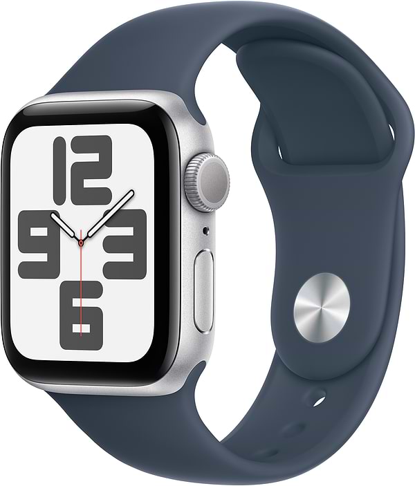 Фото - Смарт-годинник Apple Watch SE GPS 40mm Silver Aluminium Case with Storm Blue Sport Band - M/L