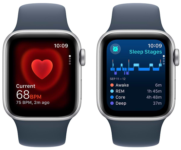 Фото - Смарт-годинник Apple Watch SE GPS 40mm Silver Aluminium Case with Storm Blue Sport Band - S/M