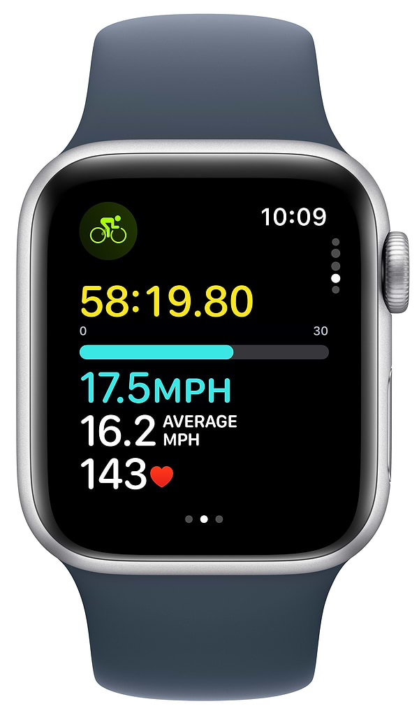 Фото - Смарт-годинник Apple Watch SE GPS 40mm Silver Aluminium Case with Storm Blue Sport Band - S/M