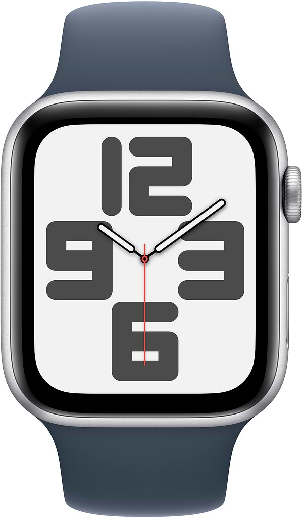 Фото - Смарт-годинник Apple Watch SE GPS 44mm Silver Aluminium Case with Storm Blue Sport Band - M/L
