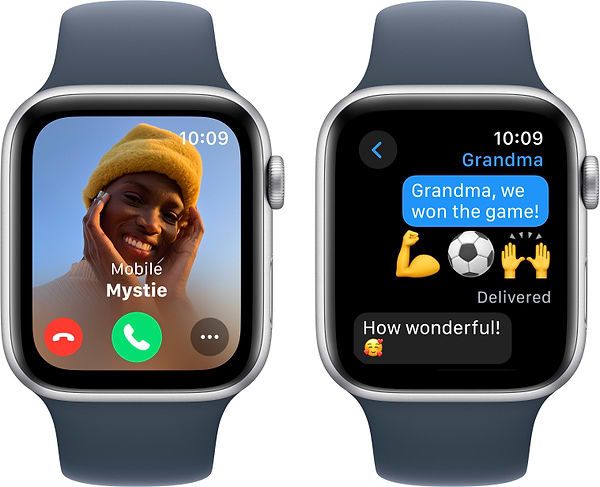 Фото - Смарт-часы Apple Watch SE GPS 44mm Silver Aluminium Case with Storm Blue Sport Band - S/M