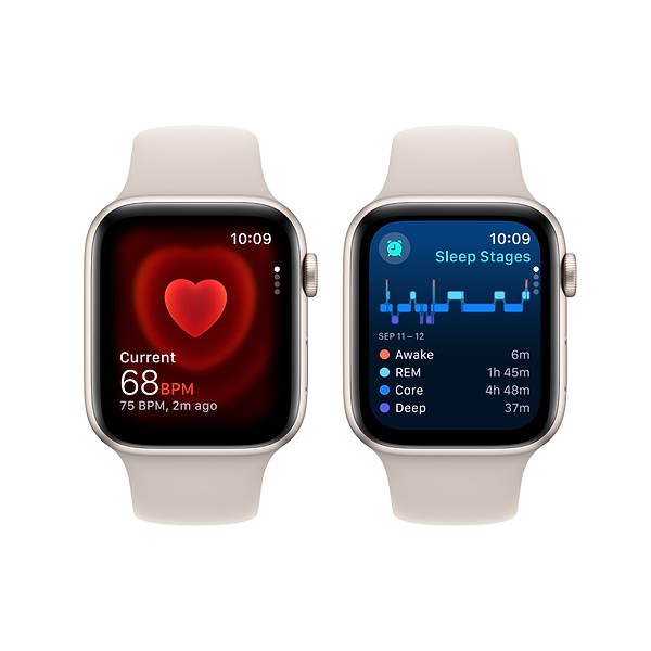 Фото - Смарт-годинник Apple Watch SE GPS 44mm Starlight Aluminium Case with Starlight Sport Band - M/L