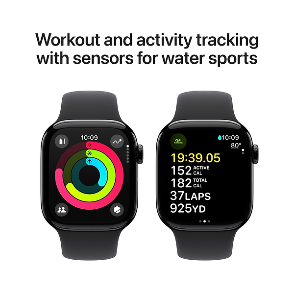 Фото - Смарт-часы Apple Watch Series 10 GPS 42mm Jet Black Aluminium Case with Black Sport Band - M/L