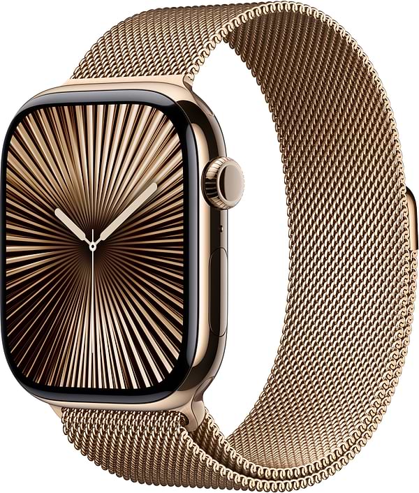 Фото - Смарт-годинник Apple Watch Series 10 GPS + eSIM 42mm Gold Titanium Case with Gold Milanese Loop