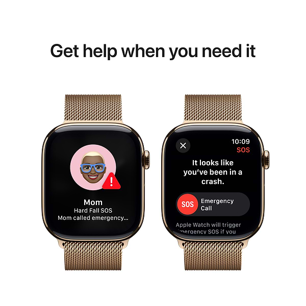 Фото - Смарт-годинник Apple Watch Series 10 GPS + eSIM 42mm Gold Titanium Case with Gold Milanese Loop