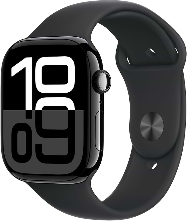 Фото - Смарт-годинник Apple Watch Series 10 GPS + eSIM 42mm Jet Black Aluminium Case with Black Sport Band - S/M