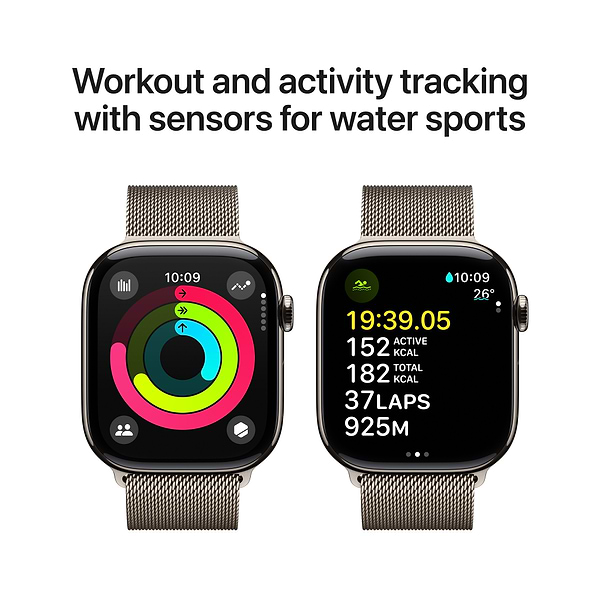 Фото - Смарт-годинник Apple Watch Series 10 GPS + eSIM 42mm Natural Titanium Case with Natural Milanese Loop
