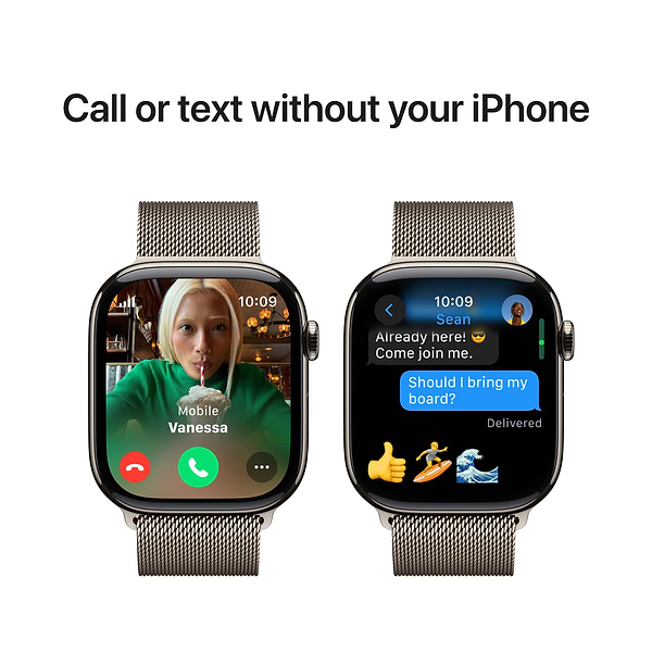 Фото - Смарт-годинник Apple Watch Series 10 GPS + eSIM 42mm Natural Titanium Case with Natural Milanese Loop