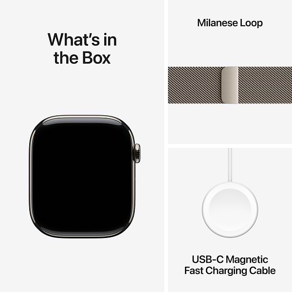 Фото - Смарт-годинник Apple Watch Series 10 GPS + eSIM 42mm Natural Titanium Case with Natural Milanese Loop