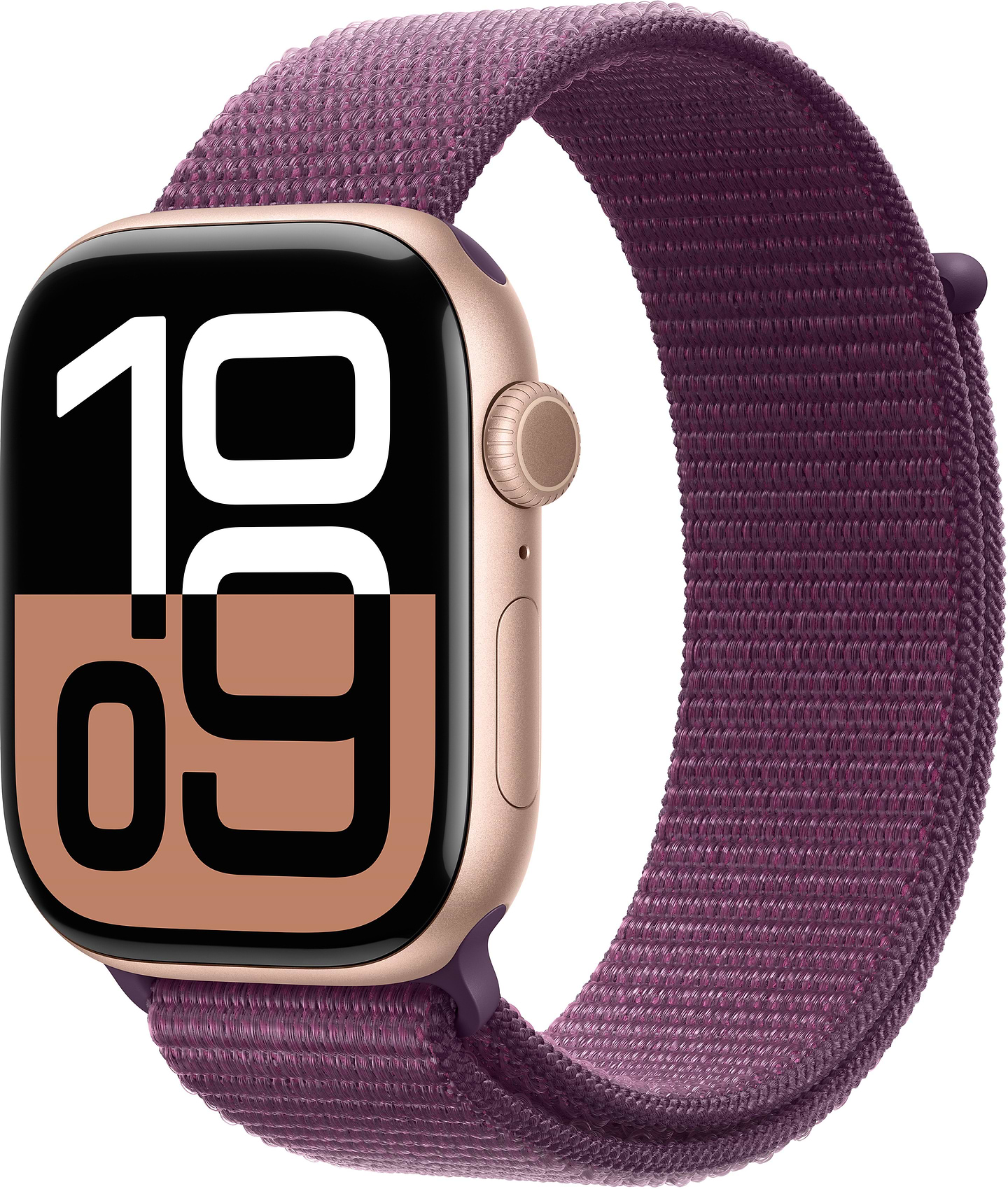 Смарт-часы Apple Watch Series 10 GPS + eSIM 46mm Rose Gold Aluminium Case with Plum Sport Loop - Фото 1