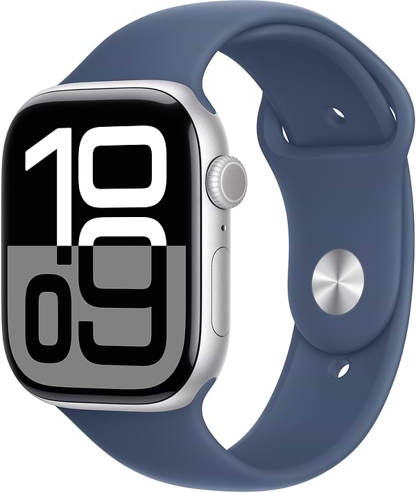 Фото - Смарт-годинник Apple Watch Series 10 GPS + eSIM 42mm Silver Aluminium Case with Denim Sport Band - S/M