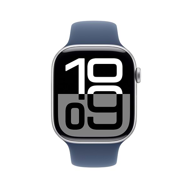 Фото - Смарт-годинник Apple Watch Series 10 GPS + eSIM 42mm Silver Aluminium Case with Denim Sport Band - S/M